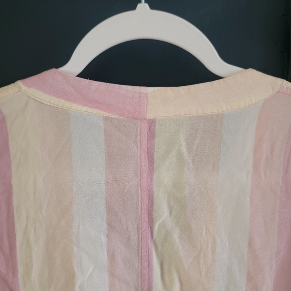Rails Thea Sunrise Stripe Tie Waist Short Sleeve Crop Top Medium Pastel - Picture 14 of 16